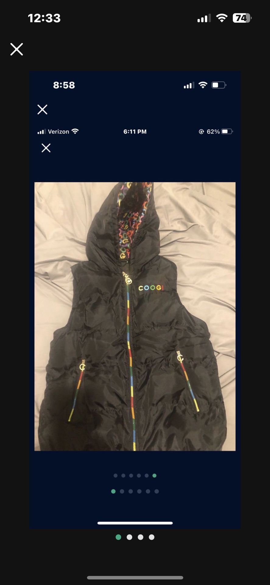 New Girls coogi vest puff coat never worn no tag size med