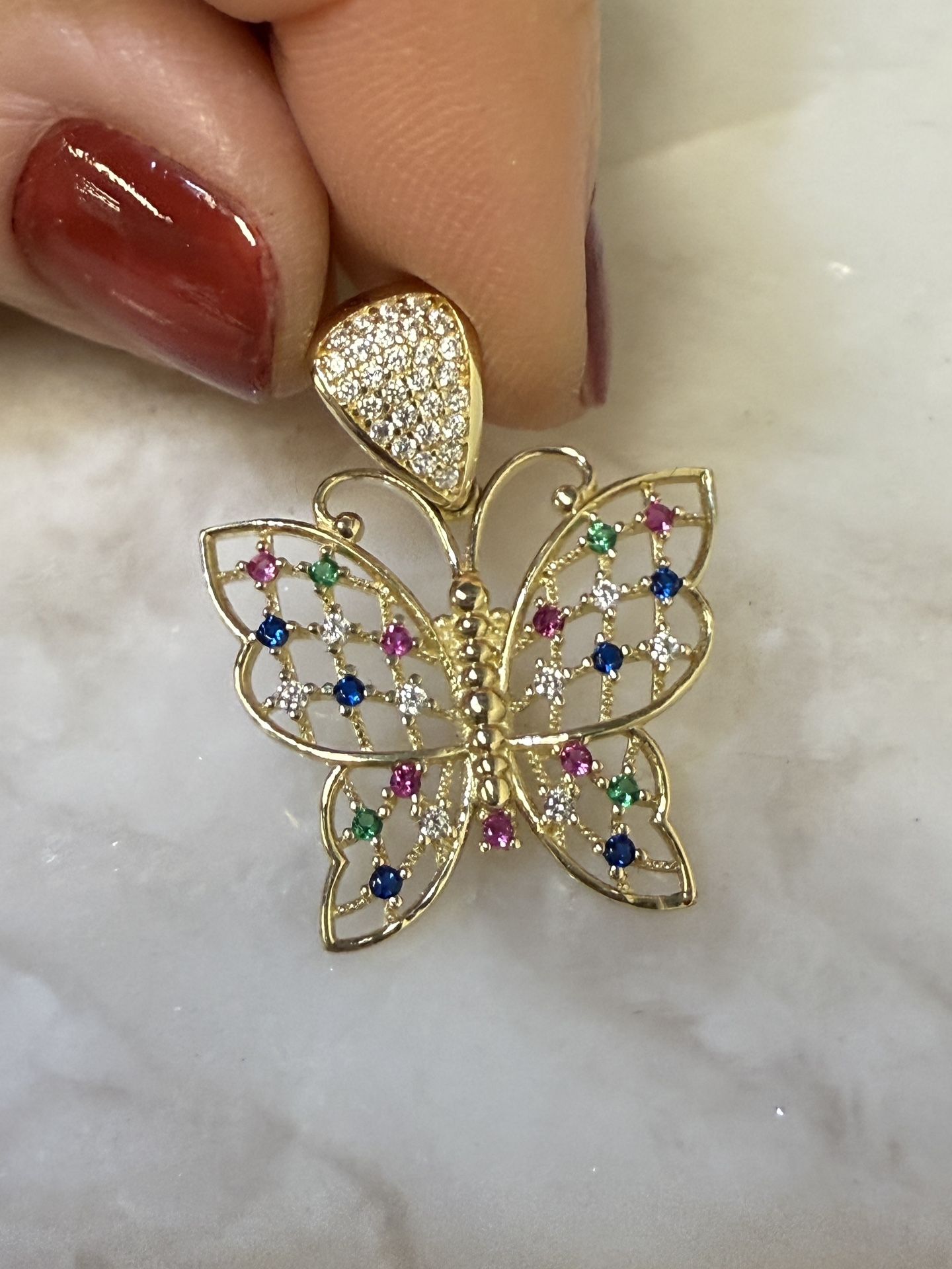 14k Gold Butterfly Pendant