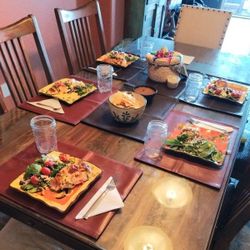Rustic Tri-Colored Wood & Wrought Iron Dining Table