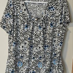 1X WOMANS STUDIO WORKS SHORT SLEEVE BLOUSE