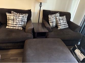 Two chairs and ottoman