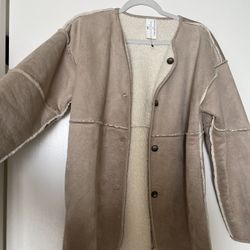 Banana Republic Reversible Vegan Suede Sherpa Jacket 