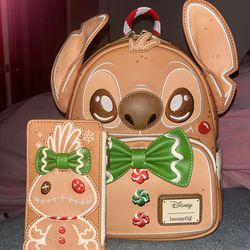 Loungefly Disney Lilo & Stitch Gingerbread Stitch Cosplay Mini Backpack + Wallet