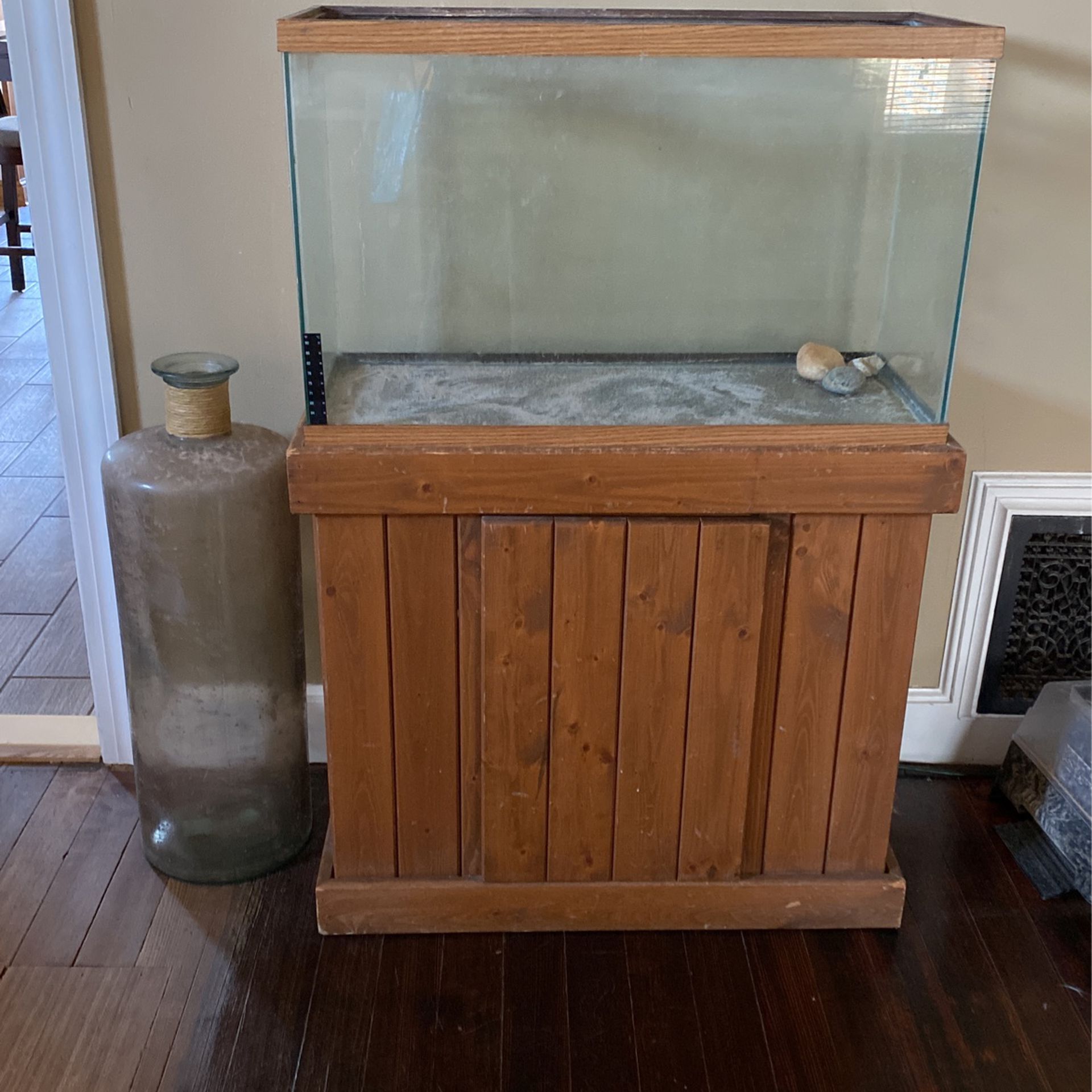 Fish Water Tank  With Wood Stand