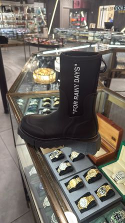 Off-White brand rain boots