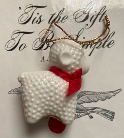 VINTAGE 1980’s MIDWEST WHITE BONE CHINA HOBNAIL SHEEP CHRISTMAS ORNAMENT LIKE NEW!