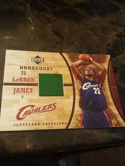 Lebron James Game Used High School Floor Card