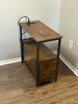 End table with charging station