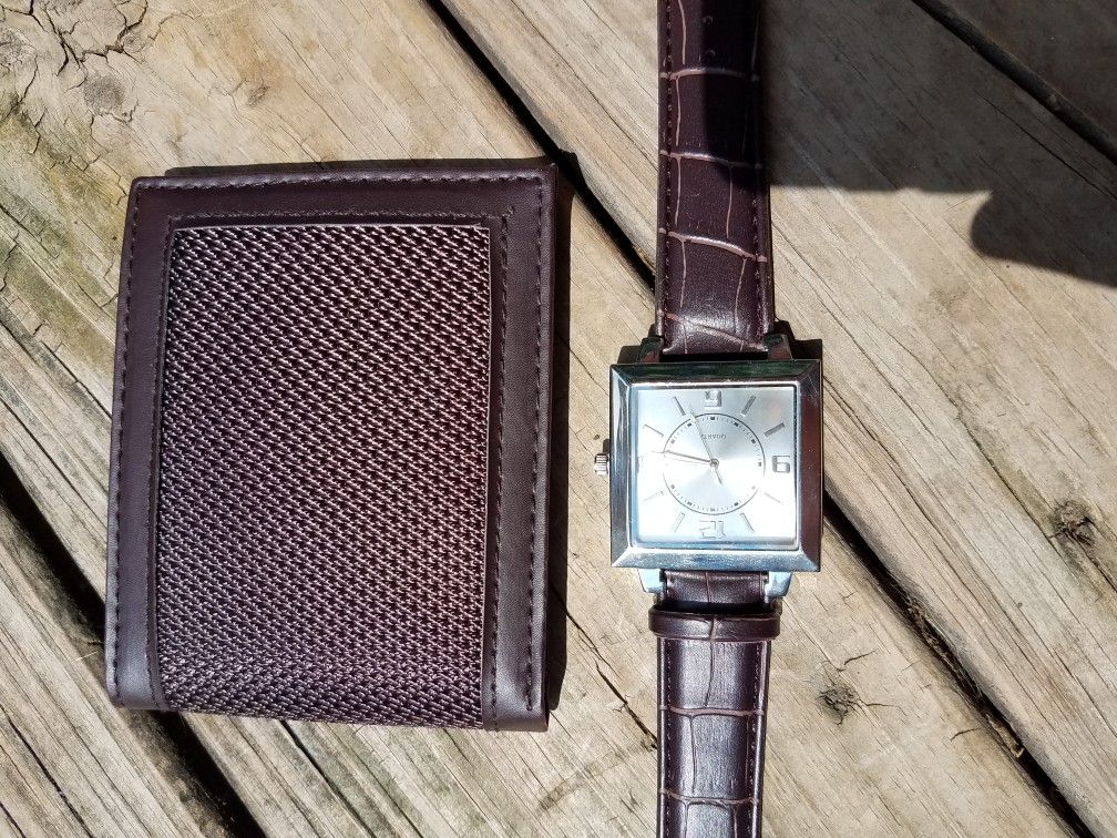 Men's watch and wallet set