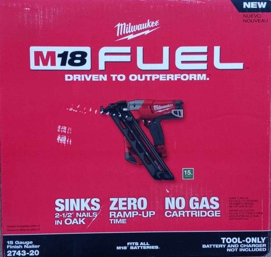 MILWAUKEE M18 FUEL BRUSHLESS CORDLESS 15" GAUGE FINISH NAILER TOOL ONLY