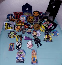 Large Mixed Lot of Collectible Pins and Figures