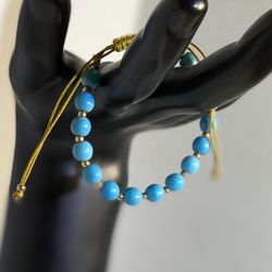 elegant turquoise and gold plated bracelet