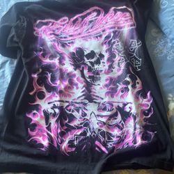 Evil Vice Flaming Skull Graphic T-Shirt