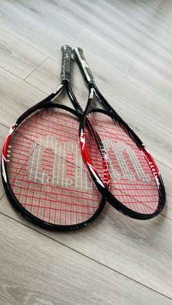 Wilson Fusion XL Tennis Racket Black Red 4 3/8" Grip