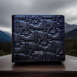 Christian Dior Bifold Wallet Black Gravity Leather