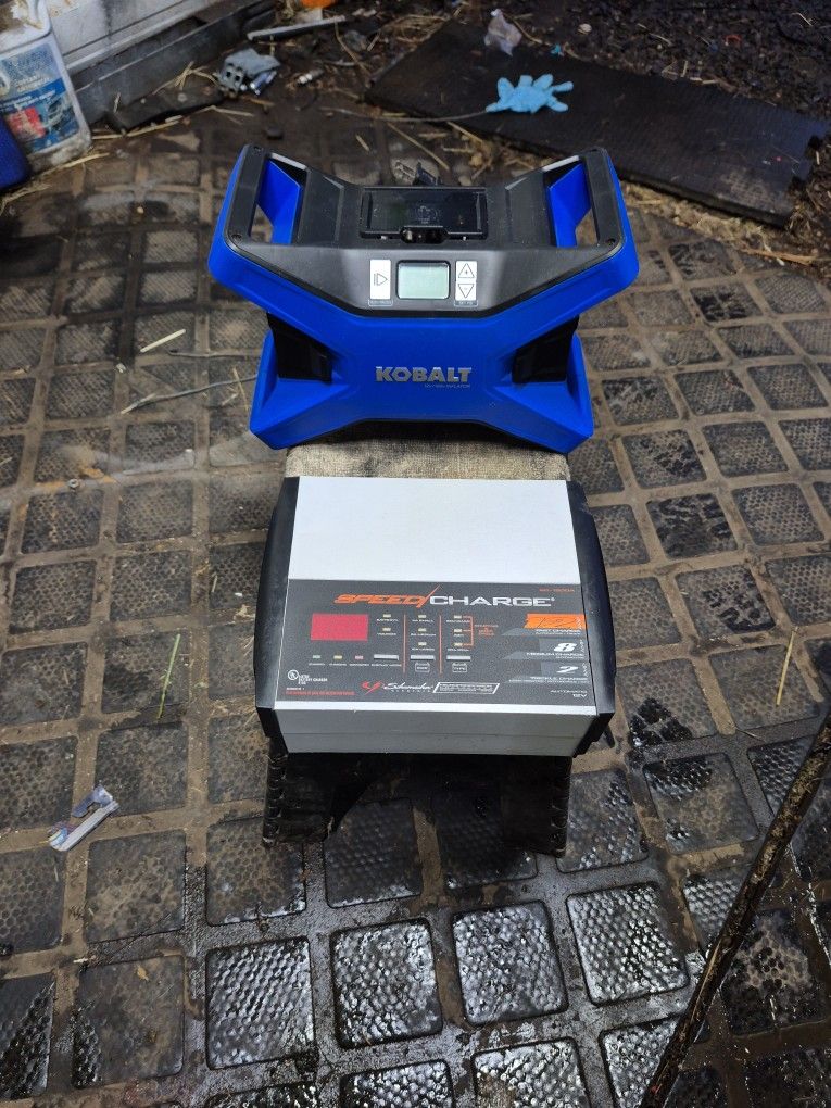 Kobalt air Compressor and Battery Charger Schumacher.