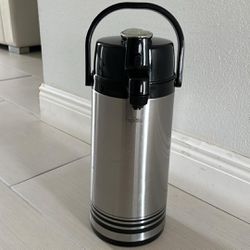 Stainless Steel Hot Beverage Dispenser Size 64 Oz With Pump Coffee Carafe