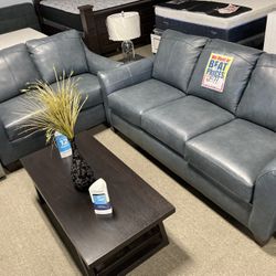 Leather Sofa And Loveseat 🖤💗 $1,599’ Easy Financing! 