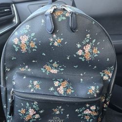 Authentic  Coach Medium Floral Backpack (Midnight)