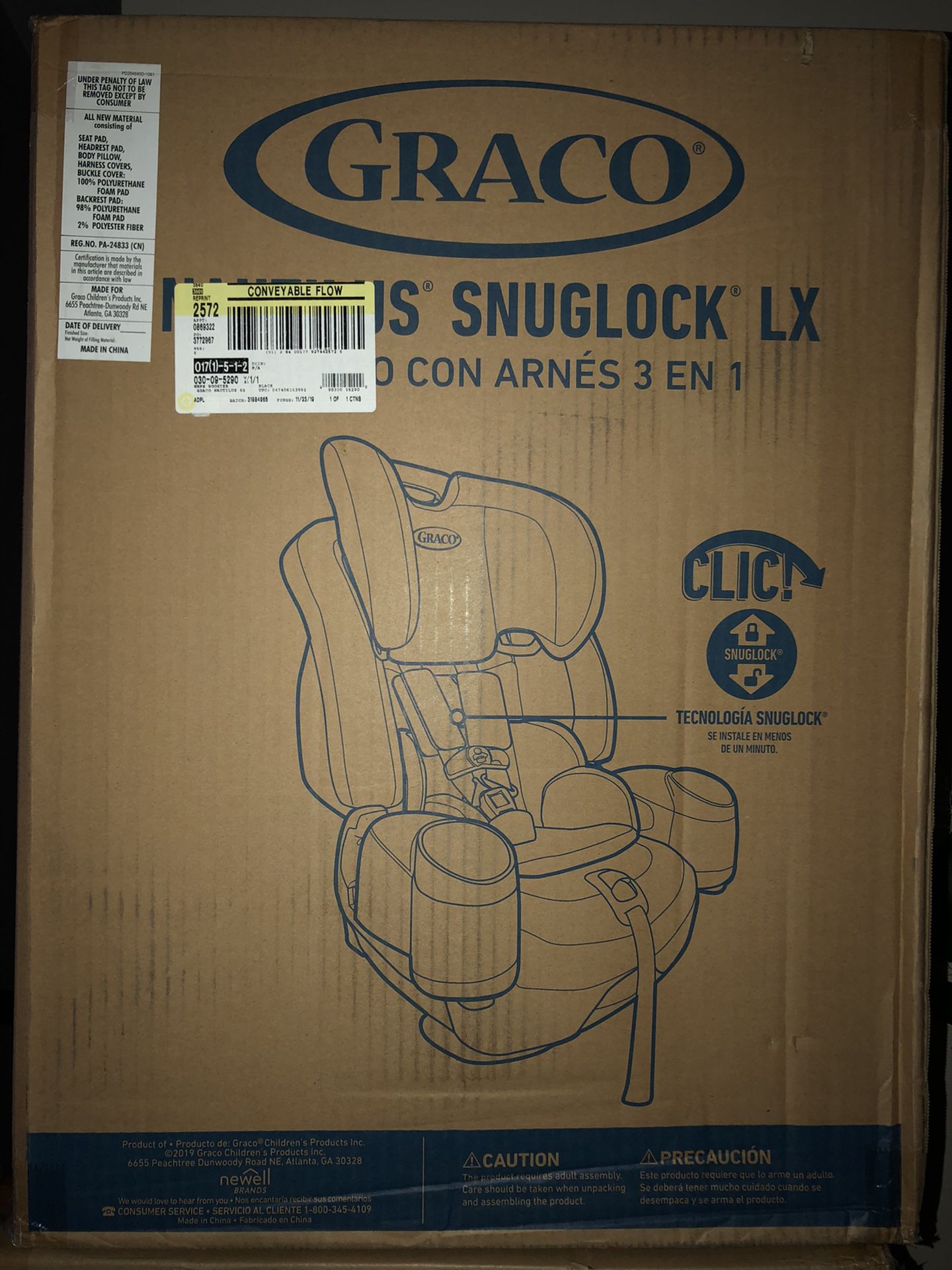 Graco Nautilus Snuglock LX 3 in 1 Convertible Car Seat