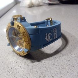 Invicta Subaqua Noma III Automatic Skeleton Watch – Gold/Blue – Huge