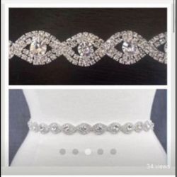 Thin Crystal Rhinestone Belt Sash