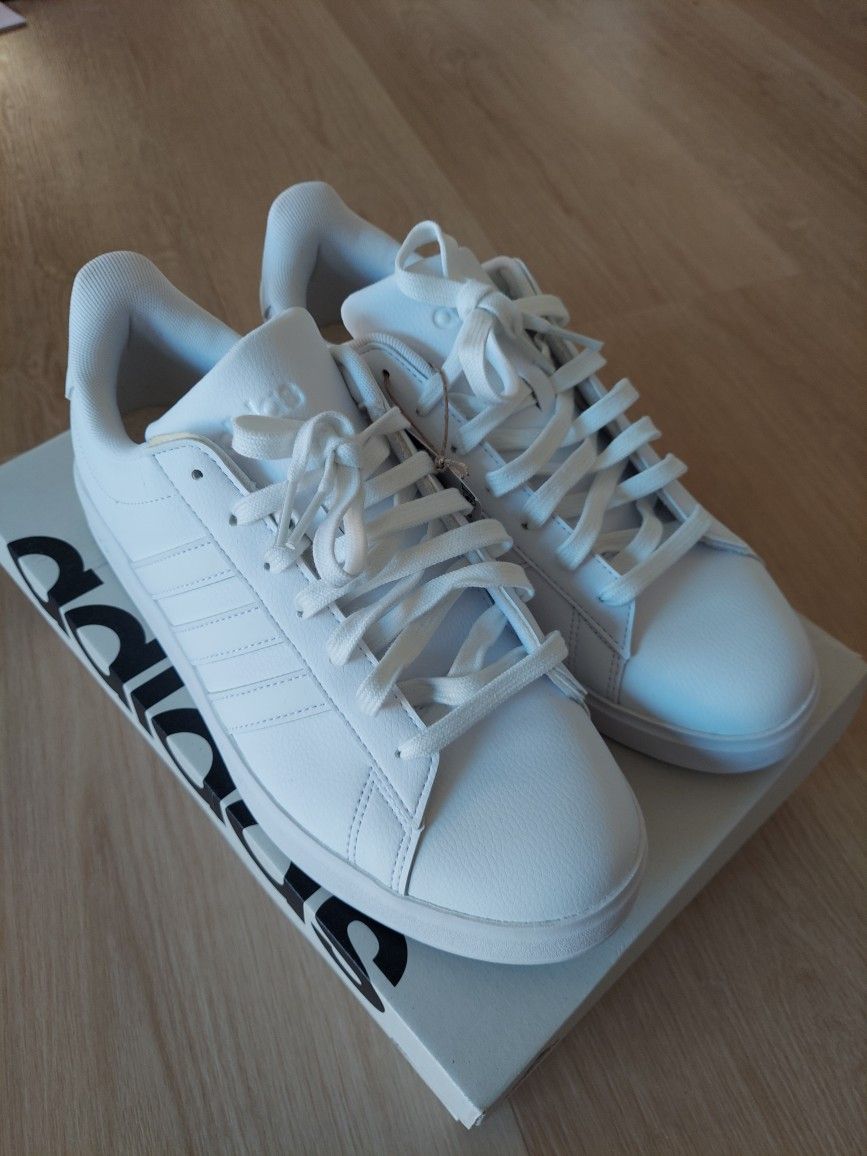 New Adidas Grand Court White Shoes - Size 9