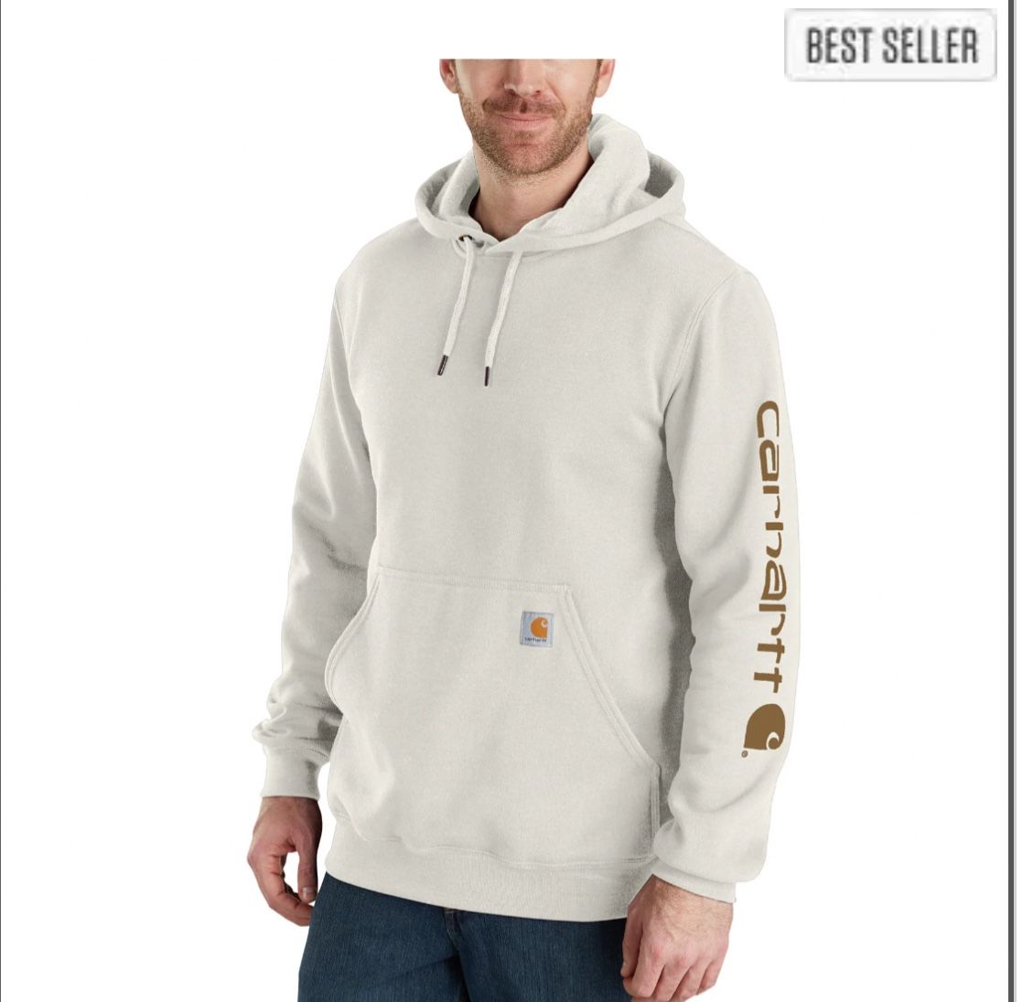 3x Tall Carhartt Sleeve Logo Hooded beigeNWT