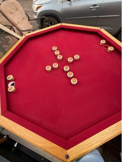 Solid oak 3-in1 convertible game table with 4 chairs