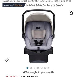 Evenflo LiteMax Infant Car Seat, 18.3x17.8x30 Inch