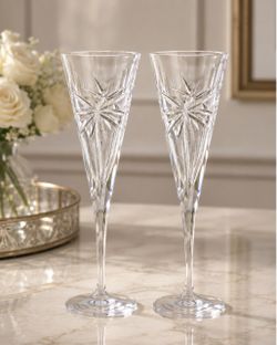 Crystal Champagne Flutes Set of 2