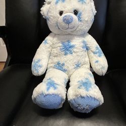 Build A Bear BABW White Blue Snowflake Winter Hugs Teddy Plush Stuffed Animal