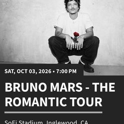 Bruno Mars Tickets - Saturday, Oct 3rd
