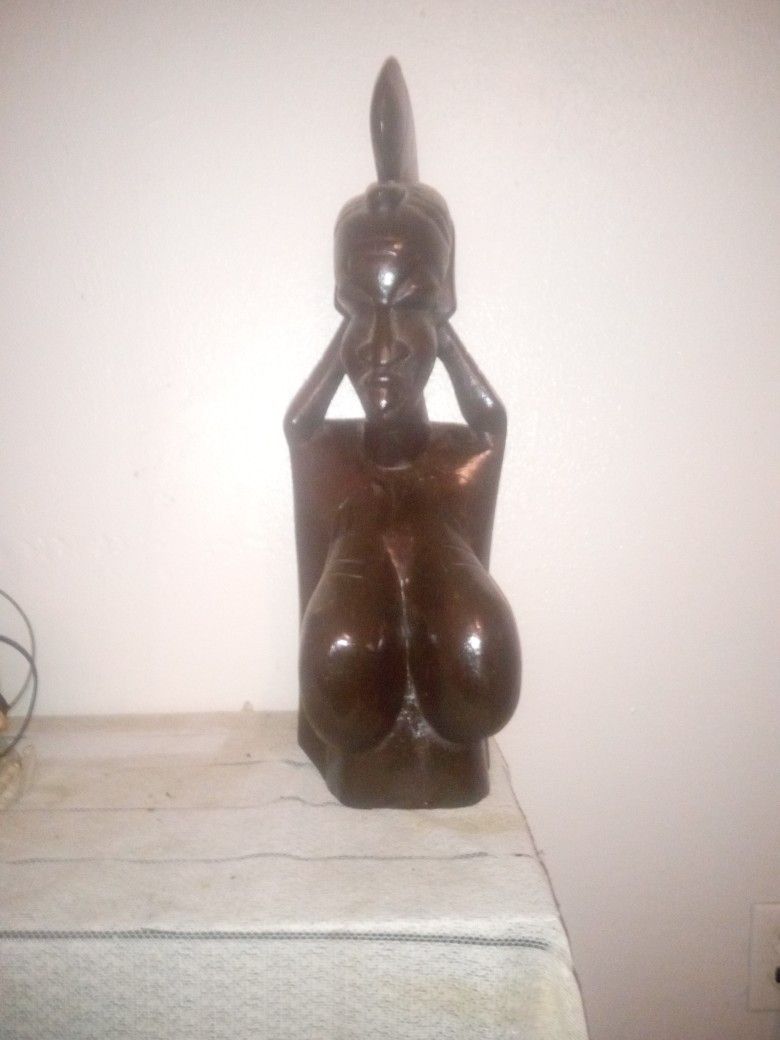 Antique AFRICAN Wood Curved ART