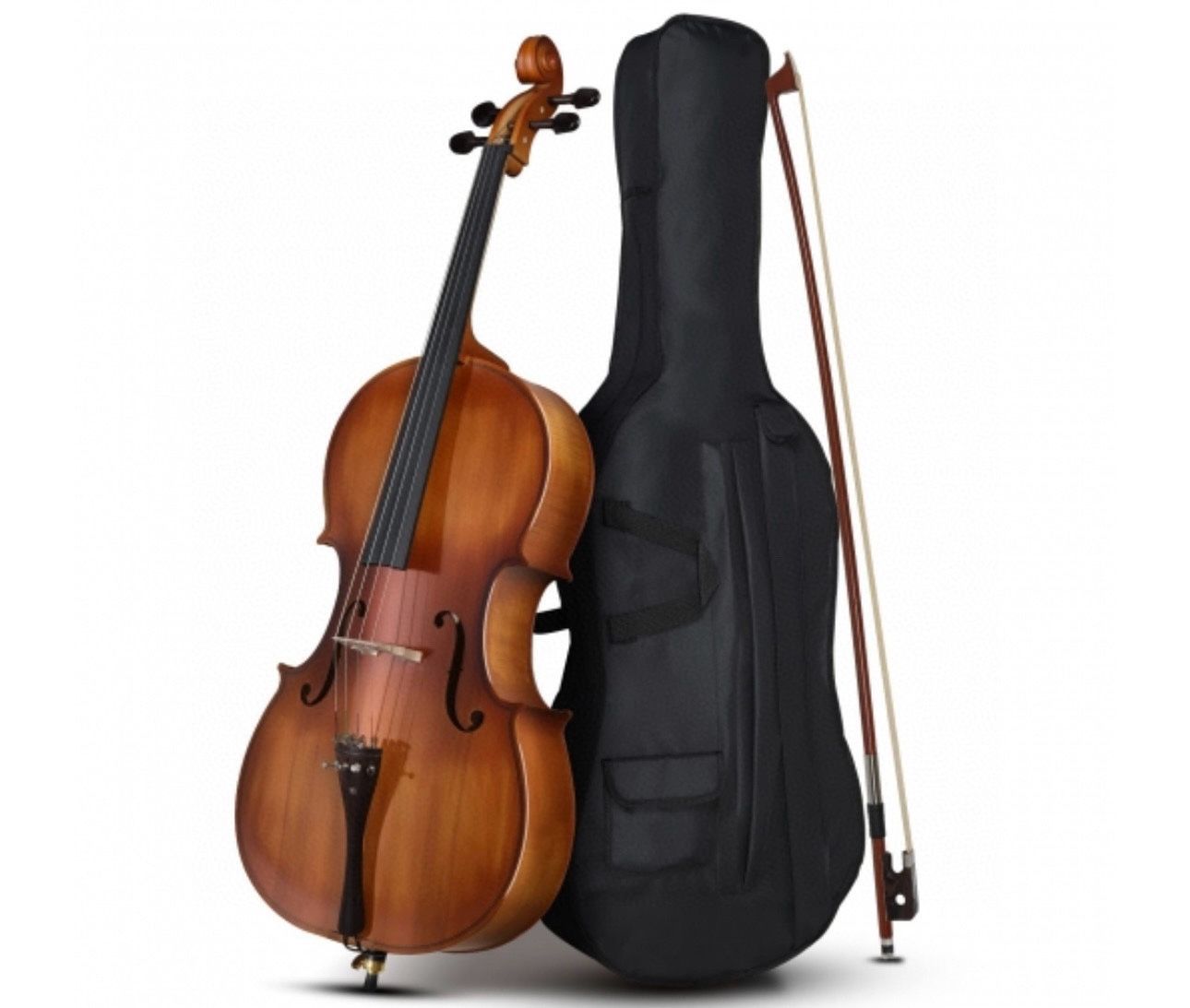 Glarry GC201 4/4 Solid Wood Spruce Panel Cello Matte