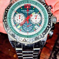 Infrared Wrist Watch Olive And Red