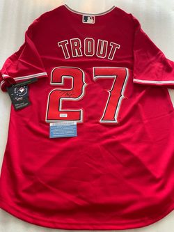 Mike Trout Signed Autographed Los Angeles Angels #27 Red Jersey With COA