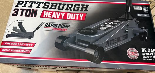 ✳️🆕✅ PITTSBURGH 3 Ton Floor Jack with RAPID PUMP, Slate Gray