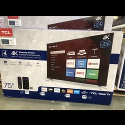 75” TCL Smart 4k Roku LED Tv 