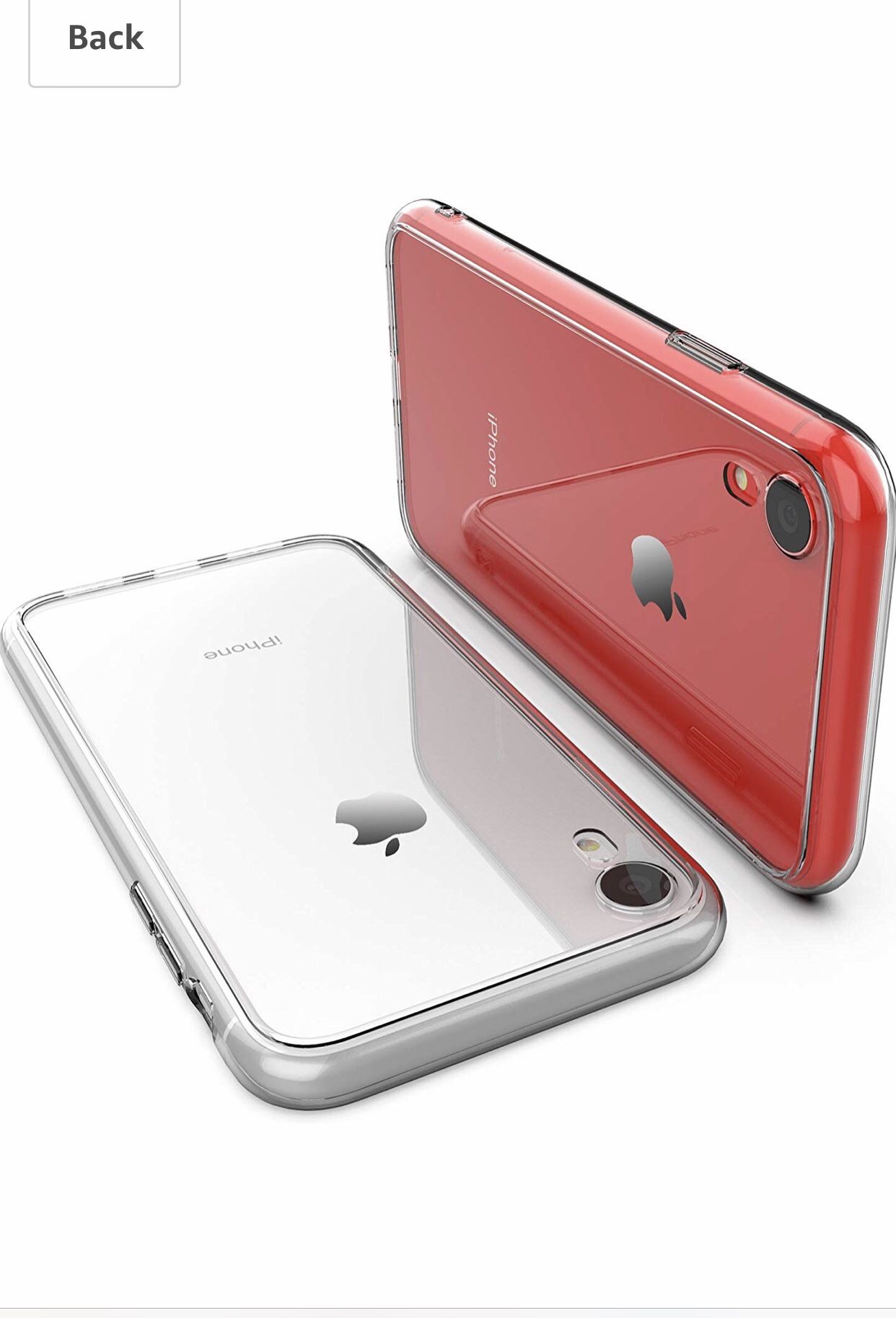 iPhone XR Case,RORSOU Clear Hard 9H Tempered Glass Back Cover [Anti-Scratch] + Soft TPU Bumper [Slim Thin] Premium Hybrid Protective Case for Apple i