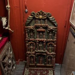 Antique Religious Church Altar Spanish Colonial Woodcarving Piece Santos Christ 