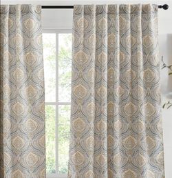 https://offerup.com/redirect/?o=SExDLk1F Messina Paisley Yellow and Grey Floral Curtains for Living Room Pattern - Rod Pocket - Light Grey Yellow Prin