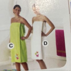 Shower Robe White Or Green 
