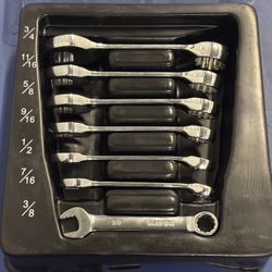 Matco Tools 7 PIECE SAE STUBBY COMBINATION WRENCH SET