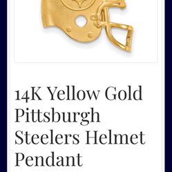 14K Gold Steelers Pendant With Chain