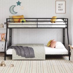 Twin over Full Low Profile Metal Bunk Bea, Black