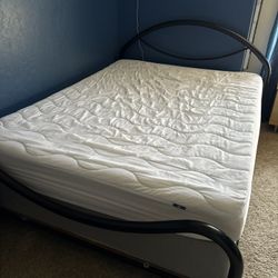 Queen Bed Frame & Box spring  (Only): Black Metal Tubular