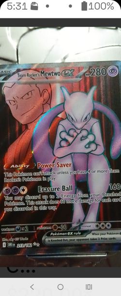 Pokémon TCG Team Rockets Mewtwo EX 213/182 Full Art Destined Rivals English