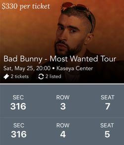 BAD BUNNY MIAMI SATURDAY 03/25