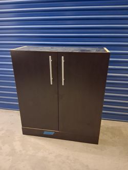 Dark Brown Double Door Storage Cabinet